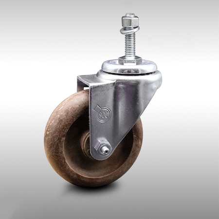 Service Caster 4 Inch SS High Temp Glass Filled Nylon Swivel 10mm Threaded Stem Caster SCC SCC-SSTS20S414-GFNSHT-M1015